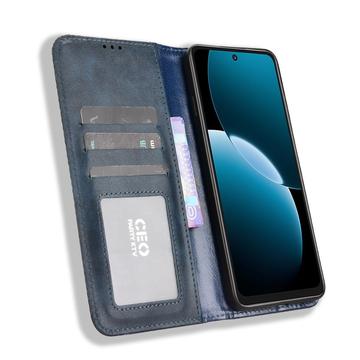 Huawei Enjoy 80 Retro Pung Taske med Magnetisk Lukning - Blå