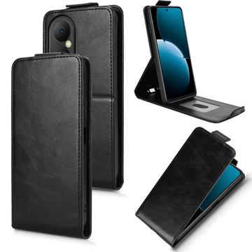 Huawei Enjoy 80 lodret flip-etui med stativ - sort