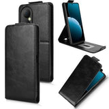 Huawei Enjoy 80 lodret flip-etui med stativ - sort