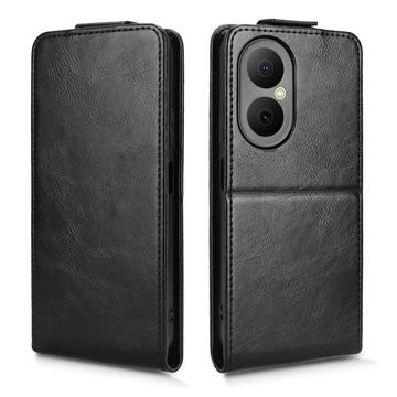 Huawei Enjoy 80 lodret flip-etui med stativ - sort