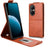 Huawei Enjoy 80 lodret flip-etui med stativ - Brun