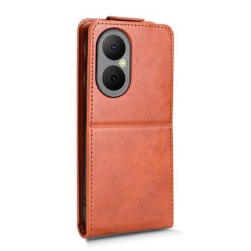 Huawei Enjoy 80 lodret flip-etui med stativ - Brun