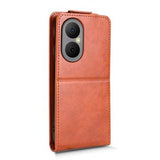 Huawei Enjoy 80 lodret flip-etui med stativ - Brun