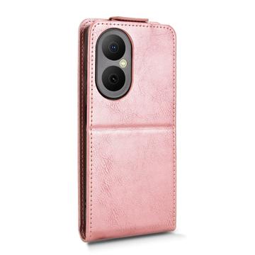 Huawei Enjoy 80 lodret flip-etui med stativ - rosaguld