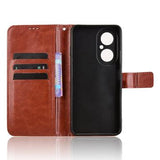 Huawei Enjoy 80 Pung Etui med Stativ - Brun