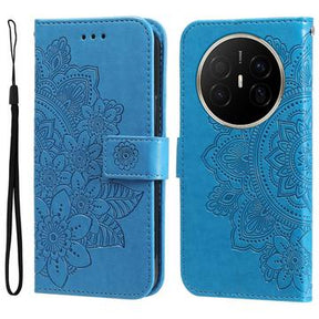 Huawei Mate 70 Air Mandala Series Etui med Pung - Blå