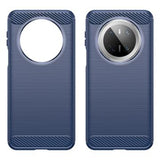 Huawei Mate 70 Børstet TPU Cover - Karbonfiber - Blå