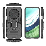 Huawei Mate 70 Hybrid Cover med Ring Holder - Sort
