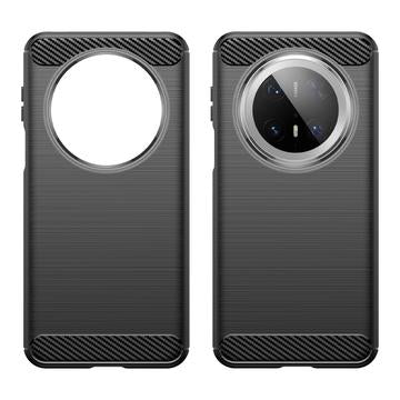 Huawei Mate 70 Pro/70 Pro+ Børstet TPU Cover - Karbonfiber - Sort