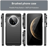 Huawei Mate 70 Pro/70 Pro+ Børstet TPU Cover - Karbonfiber - Sort