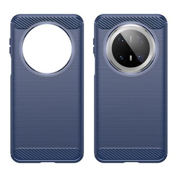 Huawei Mate 70 Pro/70 Pro+ Børstet TPU Cover - Karbonfiber - Blå