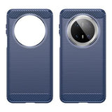Huawei Mate 70 Pro/70 Pro+ Børstet TPU Cover - Karbonfiber - Blå