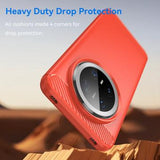 Huawei Mate 70 Pro/70 Pro+ Børstet TPU Cover - Karbonfiber - Rød