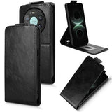 Huawei Mate 80 Pro Max lodret flip-etui med stativ - sort