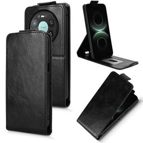 Huawei Mate 80 Pro Max lodret flip-etui med stativ - sort