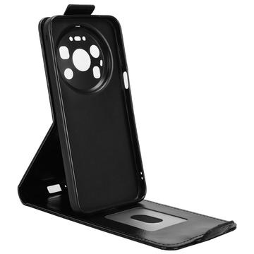 Huawei Mate 80 Pro Max lodret flip-etui med stativ - sort