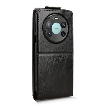 Huawei Mate 80 Pro Max lodret flip-etui med stativ - sort