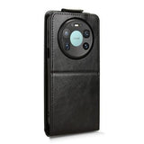 Huawei Mate 80 Pro Max lodret flip-etui med stativ - sort