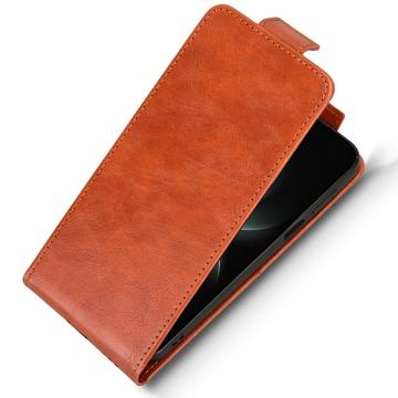 Huawei Mate 80 Pro Max lodret flip-etui med stativ - Brun
