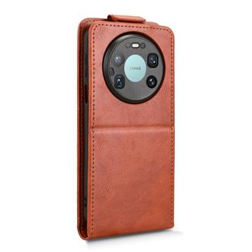 Huawei Mate 80 Pro Max lodret flip-etui med stativ - Brun