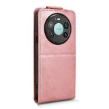 Huawei Mate 80 Pro Max lodret flip-etui med stativ - rosaguld