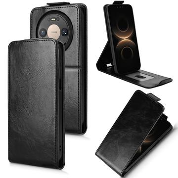 Huawei Mate 80/80 Pro lodret flip-etui med stativ - sort