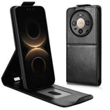 Huawei Mate 80/80 Pro lodret flip-etui med stativ - sort