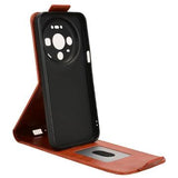Huawei Mate 80/80 Pro lodret flip-etui med stativ - Brun