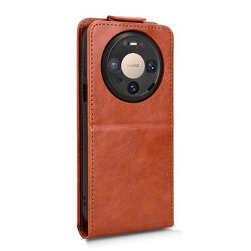 Huawei Mate 80/80 Pro lodret flip-etui med stativ - Brun