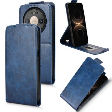 Huawei Mate 80/80 Pro lodret flip-etui med stativ - mørkeblå