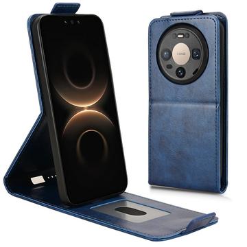 Huawei Mate 80/80 Pro lodret flip-etui med stativ - mørkeblå