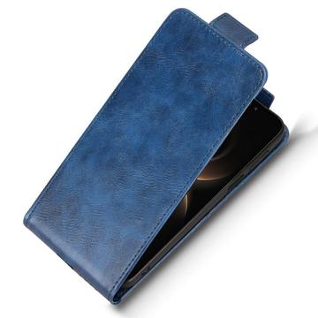 Huawei Mate 80/80 Pro lodret flip-etui med stativ - mørkeblå