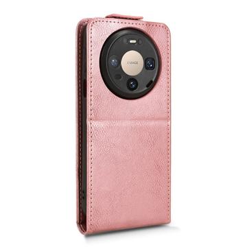 Huawei Mate 80/80 Pro lodret flip-etui med stativ - rosaguld