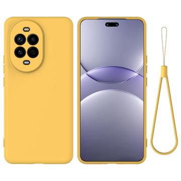 Huawei Nova 13 Pro Flydende silikone cover med håndrem - gul