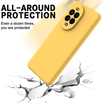 Huawei Nova 13 Pro Flydende silikone cover med håndrem - gul