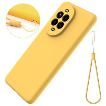 Huawei Nova 13 Pro Flydende silikone cover med håndrem - gul
