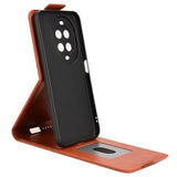 Huawei Nova 14 Pro lodret flip-etui med stativ - Brun