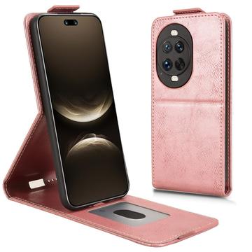 Huawei Nova 14 Pro lodret flip-etui med stativ - rosaguld