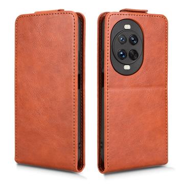 Huawei Nova 14 Ultra lodret flip-etui med stativ - Brun