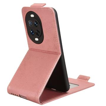 Huawei Nova 14 Ultra lodret flip-etui med stativ - rosaguld