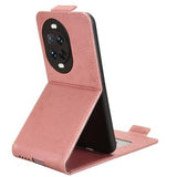 Huawei Nova 14 Ultra lodret flip-etui med stativ - rosaguld