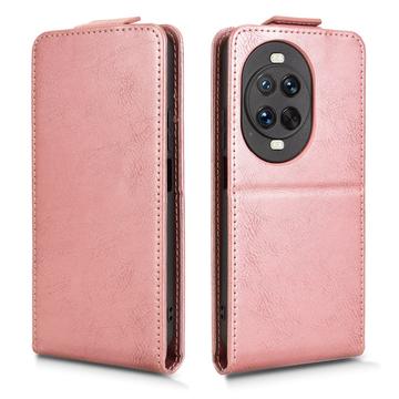 Huawei Nova 14 Ultra lodret flip-etui med stativ - rosaguld