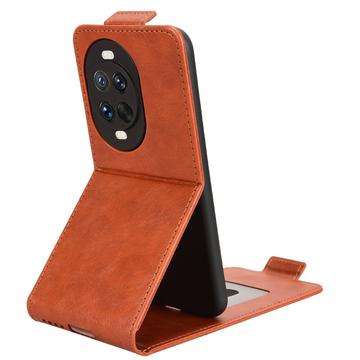 Huawei Nova 14 lodret flip-etui med stativ - Brun