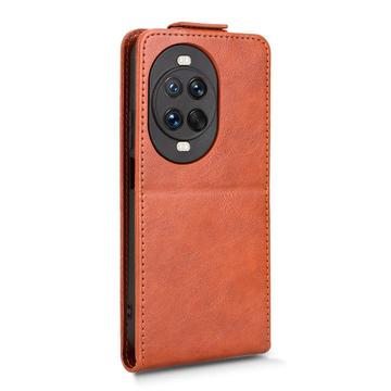 Huawei Nova 14 lodret flip-etui med stativ - Brun