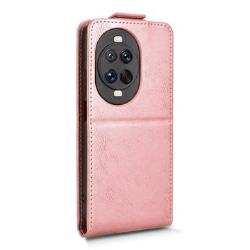 Huawei Nova 14 lodret flip-etui med stativ - rosaguld