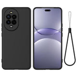 Huawei Nova 15 Flydende silikone cover med håndrem - sort