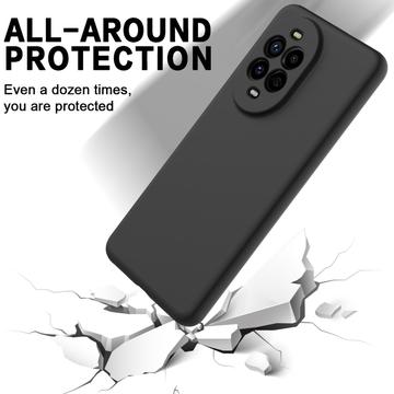 Huawei Nova 15 Flydende silikone cover med håndrem - sort