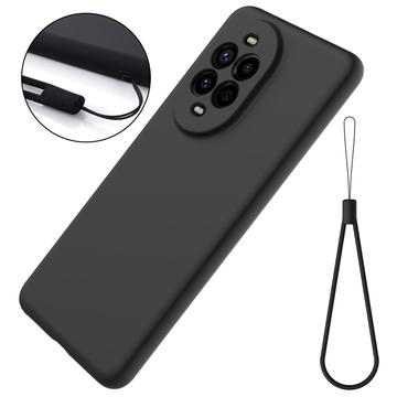 Huawei Nova 15 Flydende silikone cover med håndrem - sort