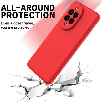 Huawei Nova 15 Flydende silikone cover med håndrem - rød