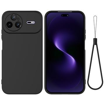Huawei Nova 15 Pro Flydende silikone cover med håndrem - sort